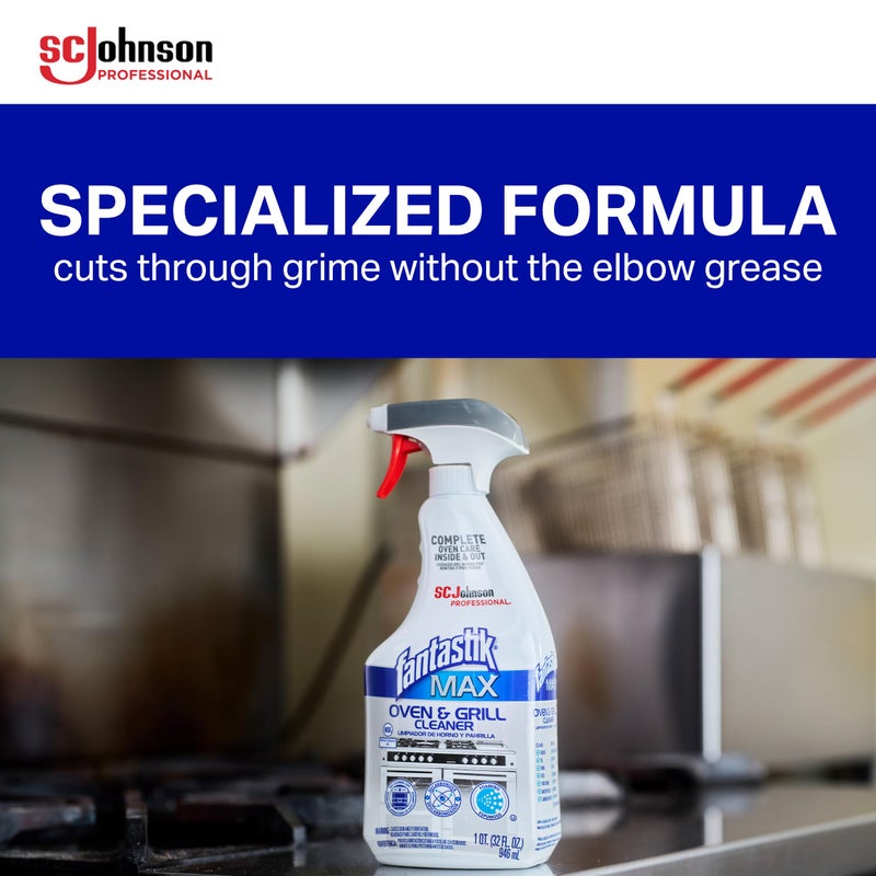 SC Johnson Professional Fantastik Max Oven & Grill Cleaner Spray, Cleans Inside and Out, 32 Fl Oz - Image 4